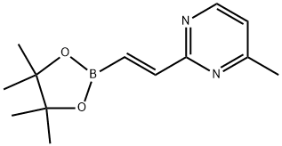 (E)-4-甲基-2-(2-(4,4,5,5-四甲基-1,3,2-二氧杂硼烷-2-基)乙烯基)嘧啶 结构式