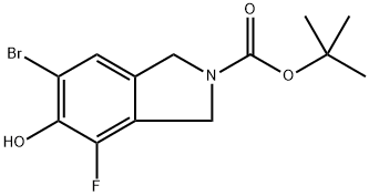 6-溴-4-氟-5-羟基异吲哚-2-羧酸叔丁酯 结构式