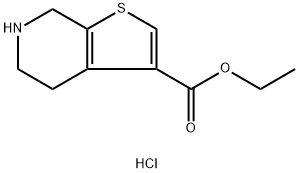 4,5,6,7-四氢噻吩并[2,3-C]吡啶-3-羧酸乙酯盐酸盐 结构式