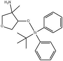 4-((叔丁基二苯基硅基)氧基)-3-甲基四氢呋喃-3-胺 结构式