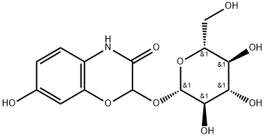 2-(β-D-Glucopyranosyloxy)-7-hydroxy-2H-1,4-benzoxazin-3(4H)-one 结构式