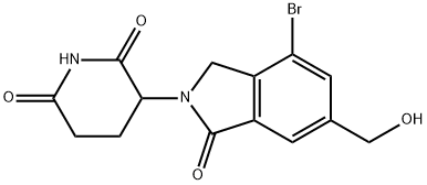 3-(4-溴-6-(羟甲基)-1-氧代异吲哚啉-2-基)哌啶-2,6-二酮 结构式