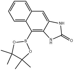 4-(4,4,5,5-四甲基-1,3,2-二氧硼杂环戊烷-2-基)-1,3-二氢2H-萘并[2,3-D]咪唑-2-酮 结构式