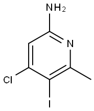 4-氯-5-碘-6-甲基吡啶-2-胺 结构式
