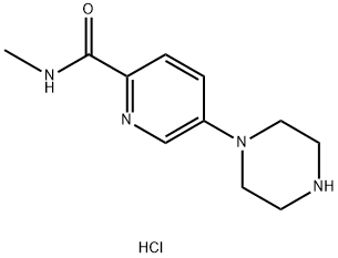2-Pyridinecarboxamide, N-methyl-5-(1-piperazinyl)-, hydrochloride (1:) 结构式