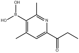 (2,4-二甲基-6-丙酰基吡啶-3-基)硼酸 结构式