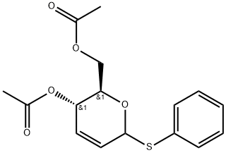 D-erythro-Hex-2-enopyranoside, phenyl 2,3-dideoxy-1-thio-, diacetate 结构式