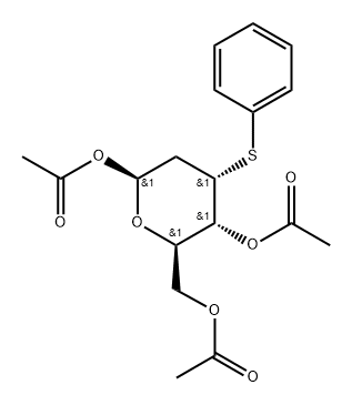 .beta.-D-ribo-Hexopyranose, 2-deoxy-3-S-phenyl-3-thio-, triacetate 结构式