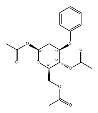 .beta.-D-arabino-Hexopyranose, 2-deoxy-3-S-phenyl-3-thio-, triacetate 结构式