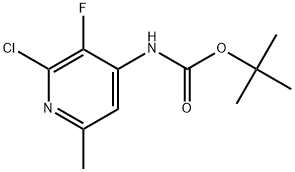 (2-氯-3-氟-6-甲基吡啶-4-基)氨基甲酸叔丁酯 结构式