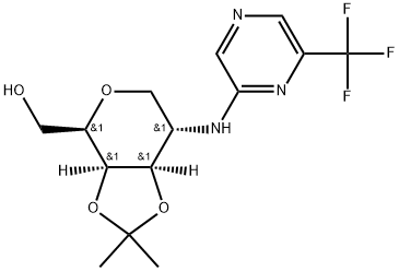 D-Galactitol, 1,5-anhydro-2-deoxy-3,4-O-(1-methylethylidene)-2-[[6-(trifluoromethyl)-2-pyrazinyl]amino]- 结构式