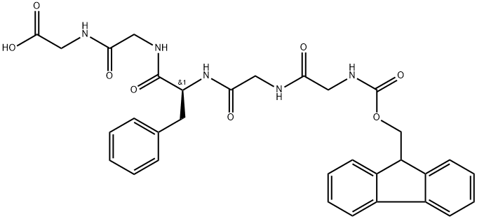 (S)-11-苄基-1-(9H-芴-9-基)-3,6,9,12,15-五氧-2-氧-4,7,10,13,16-五氮杂十八烷-18-酸 结构式