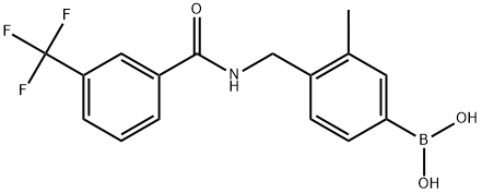 (3-methyl-4-((3-(trifluoromethyl)benzamido)methyl)phenyl)boronic acid 结构式