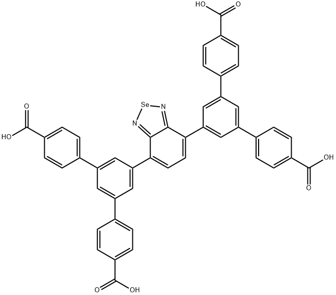 5',5''''-(benzo[c][1,2,5]selenadiazole-4,7-diyl)bis(([1,1':3',1''-terphenyl]-4,4''-dicarboxylic acid)) 结构式