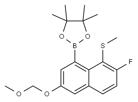 2-(7-氟-3-(甲氧基甲氧基)-8-(甲硫基)萘-1-基)-4,4,5,5-四甲基-1,3,2-二噁硼烷 结构式