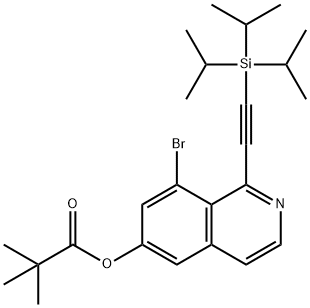 8-溴-1-((三异丙基甲硅烷基)乙炔基)异喹啉-6-基新戊酸酯 结构式