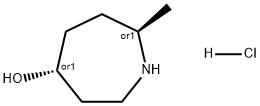 六氢-7-甲基-1H-氮杂环庚烯-4-醇盐酸盐(1:1),(4R,7R) 结构式