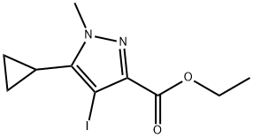 5-环丙基-4-碘-1-甲基-1H-吡唑-3-羧酸乙酯 结构式