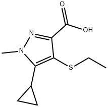 5-环丙基-4-(乙硫基)-1-甲基-1H-吡唑-3-羧酸 结构式
