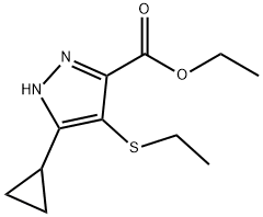5-环丙基-4-(乙硫基)-1H-吡唑-3-羧酸乙酯 结构式