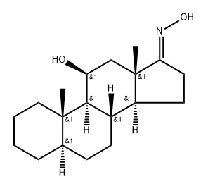 (17Z)-17-hydroxyimino-10,13-dimethyl-1,2,3,4,5,6,7,8,9,11,12,14,15,16- tetradecahydrocyclopenta[a]phenanthren-11-ol 结构式