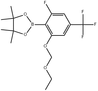 2-(2-(乙氧基甲氧基)-6-氟-4-(三氟甲基)苯基)-4,4,5,5-四甲基-1,3,2-二氧硼杂环戊烷 结构式