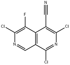 1,3,6-三氯-5-氟-2,7-萘啶-4-腈 结构式
