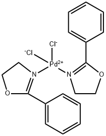 反式二氯双（4,5-二氢-2-苯基恶唑-κN）钯 结构式