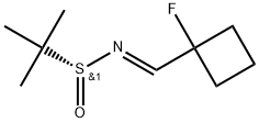 (E)-N-((1-氟环丁基)亚甲基)-2-甲基丙烷-2-亚磺酰胺 结构式