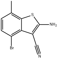 2-氨基-4-溴-7-甲基苯并[B]噻吩-3-腈 结构式
