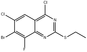 7-溴-4,6-二氯-2-(乙硫基)-8-氟喹唑啉 结构式