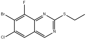 7-溴-6-氯-2-(乙硫基)-8-氟喹唑啉 结构式