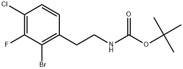 (2-溴-4-氯-3-氟苯乙基)氨基甲酸叔丁酯 结构式