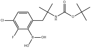 (6-(2-((叔丁氧基羰基)氨基)-2-甲基丙基)-3-氯-2-氟苯基)硼酸 结构式