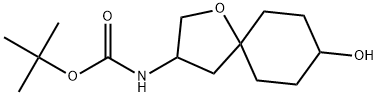 (8-羟基-1-氧杂螺[4.5]癸烷-3-基)氨基甲酸叔丁酯 结构式