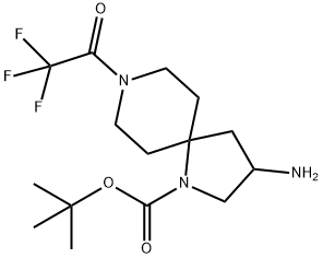 3-氨基-8-(2,2,2-三氟乙酰基)-1,8-二氮杂螺[4.5]癸烷-1-羧酸叔丁酯 结构式
