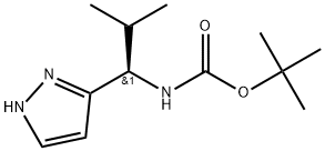 (R)-(2-甲基-1-(1H-吡唑-3-基)丙基)氨基甲酸叔丁酯 结构式