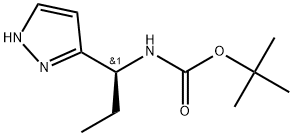 (S)-(1-(1H-吡唑-3-基)丙基)氨基甲酸叔丁酯 结构式