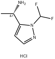 (S)-1-(1-(二氟甲基)-1H-吡唑-5-基)乙-1-胺盐酸盐 结构式