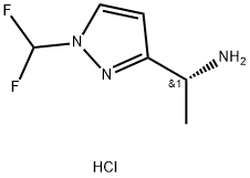 (R)-1-(1-(二氟甲基)-1H-吡唑-3-基)乙-1-胺盐酸盐 结构式