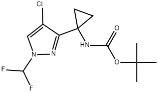 (1-(4-氯-1-(二氟甲基)-1H-吡唑-3-基)环丙基)氨基甲酸叔丁酯 结构式