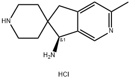 螺[6H-环戊并[C]吡啶-6,4′-哌啶]-7-胺,5,7-二氢-3-甲基,盐酸盐(1:3),(7S) 结构式