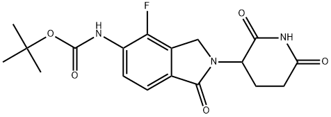 (2-(2,6-二氧代哌啶-3-基)-4-氟-1-氧代异吲哚啉-5-基)氨基甲酸叔丁酯 结构式