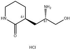 (S)-3-((S)-2氨基-3-羟丙基)哌啶-2-酮盐酸盐 结构式