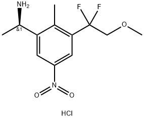 (R)-1-(3-(1,1-二氟-2-甲氧基乙基)-2-甲基-5-硝基苯基)乙胺盐酸盐 结构式