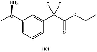 (R)-2-(3-(1-氨基乙基)苯基)-2,2-二氟乙酸乙酯盐酸盐 结构式
