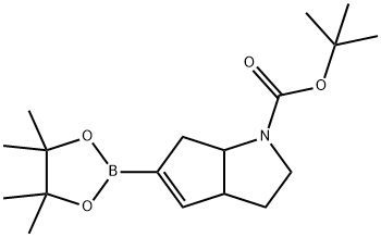 5-(4,4,5,5-四甲基-1,3,2-二氧硼杂环戊烷-2-基)-3,3A,6,6A-四氢环戊并[B]吡咯-1(2H)-羧酸叔丁酯 结构式