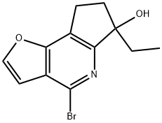 4-溴-6-乙基-7,8-二氢-6H-环戊烷并[B]呋喃并[2,3-D]吡啶-6-醇 结构式