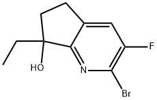 2-溴-7-乙基-3-氟-6,7-二氢-5H-环戊二烯并吡啶-7-醇 结构式
