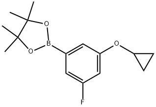 2-(3-环丙氧基-5-氟苯基)-4,4,5,5-四甲基-1,3,2-二氧硼杂环戊烷 结构式